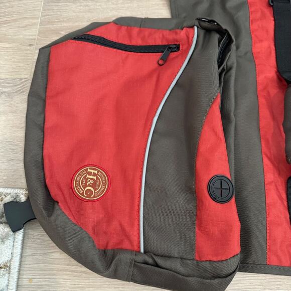 Henry and Clemmies Dog Backpack Red Size Large Snap Zipper Hiking Outdoors - Picture 3 of 9